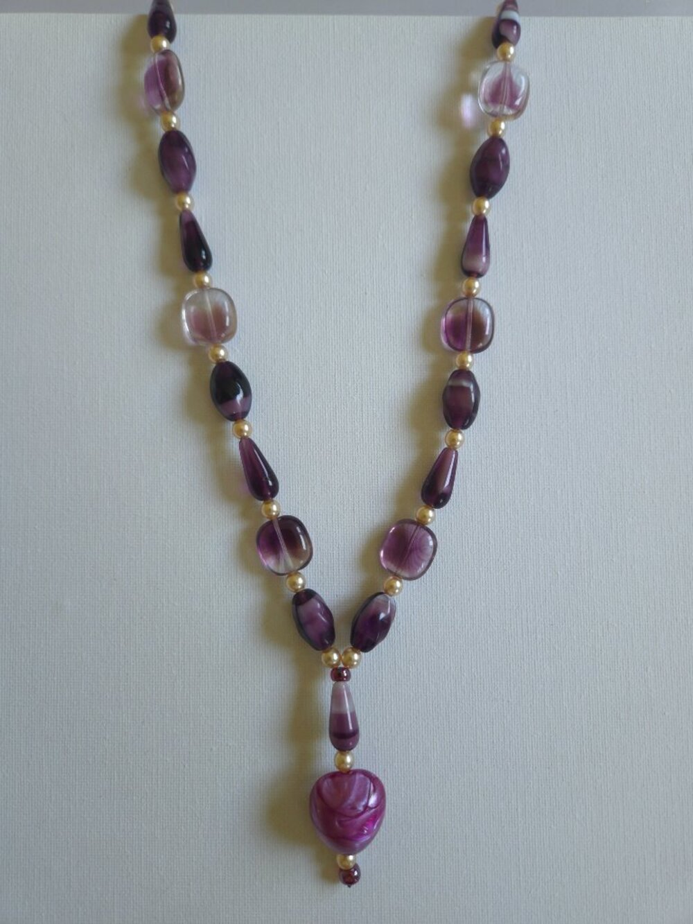 Set of Vintage Purple Murano Glass earing and necklace